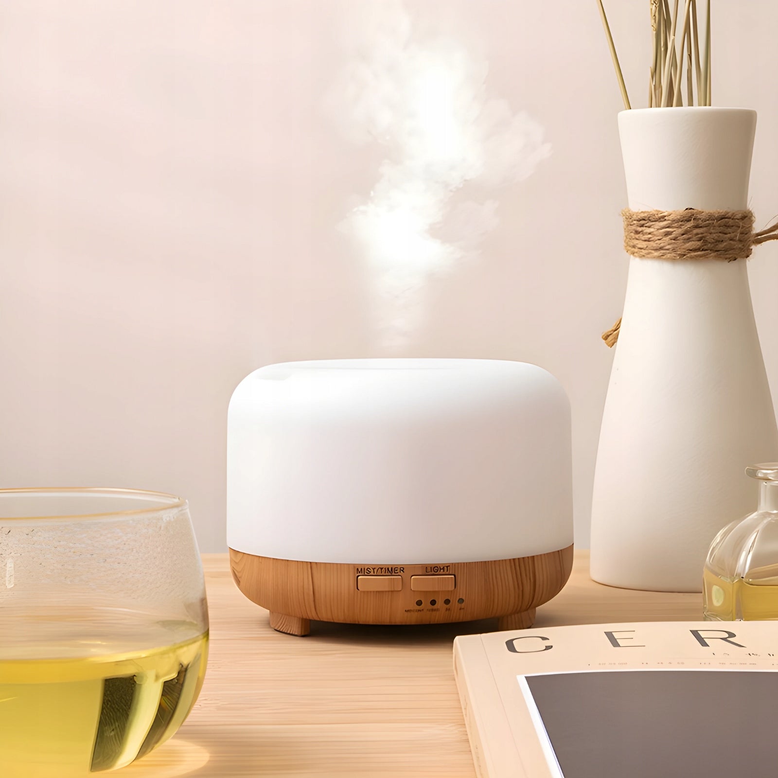 HUMIDIFIER AROMA DIFFUSER AROMATHERAPY NIGHT LIGHT LED + REMOTE CONTROL Model zapach powietrza maszyna hotelowa Ultradźwiękowy