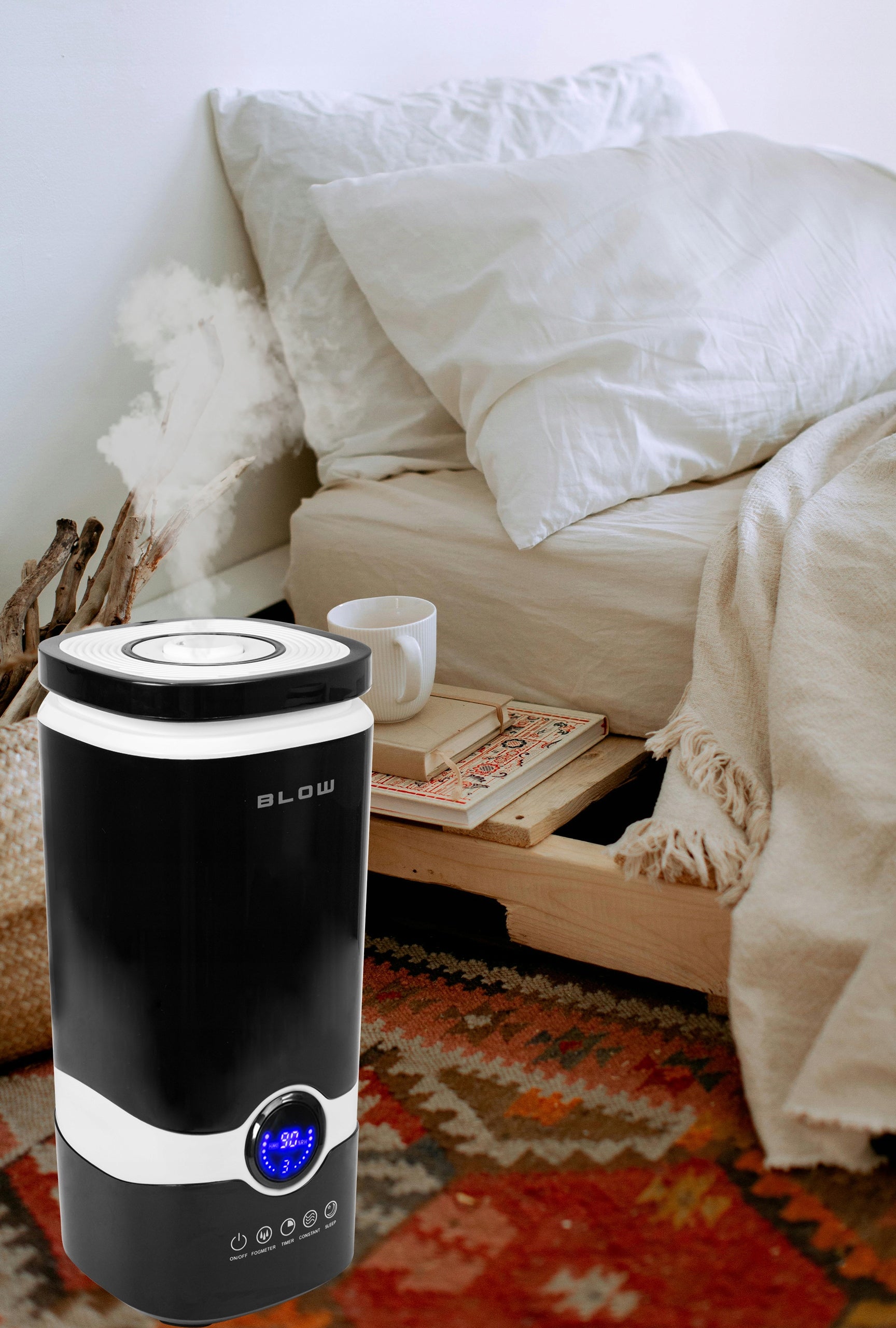 HUMIDIFIER AROMA DIFFUSER HYGROMETER TIMER REMOTE CONTROL THERMOMETER 4L Dominant color black