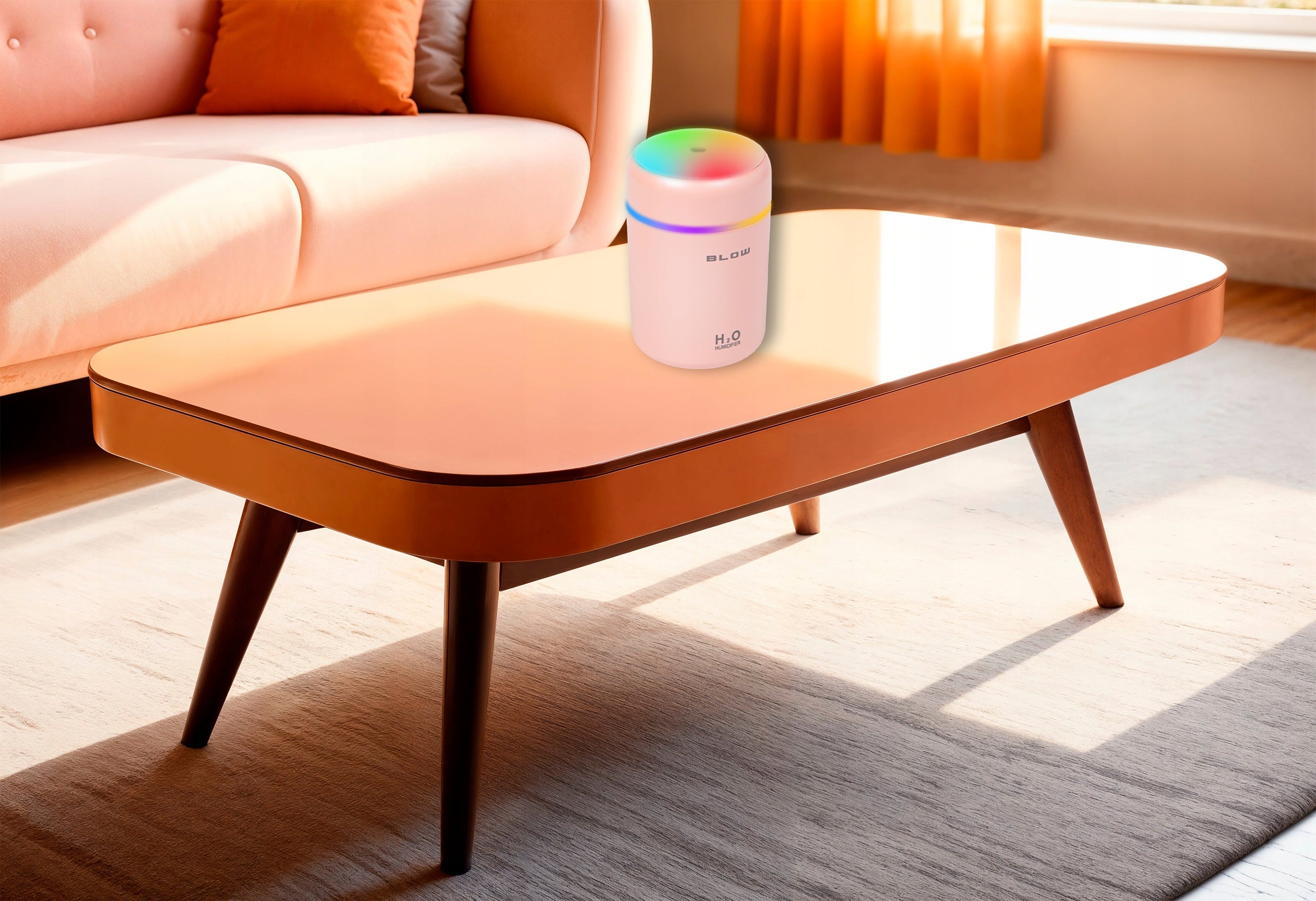 HUMIDIFIER AROMA DIFFUSER MINI NIGHT LIGHT RGB AROMATHERAPY Model H-02 RÓŻOWY