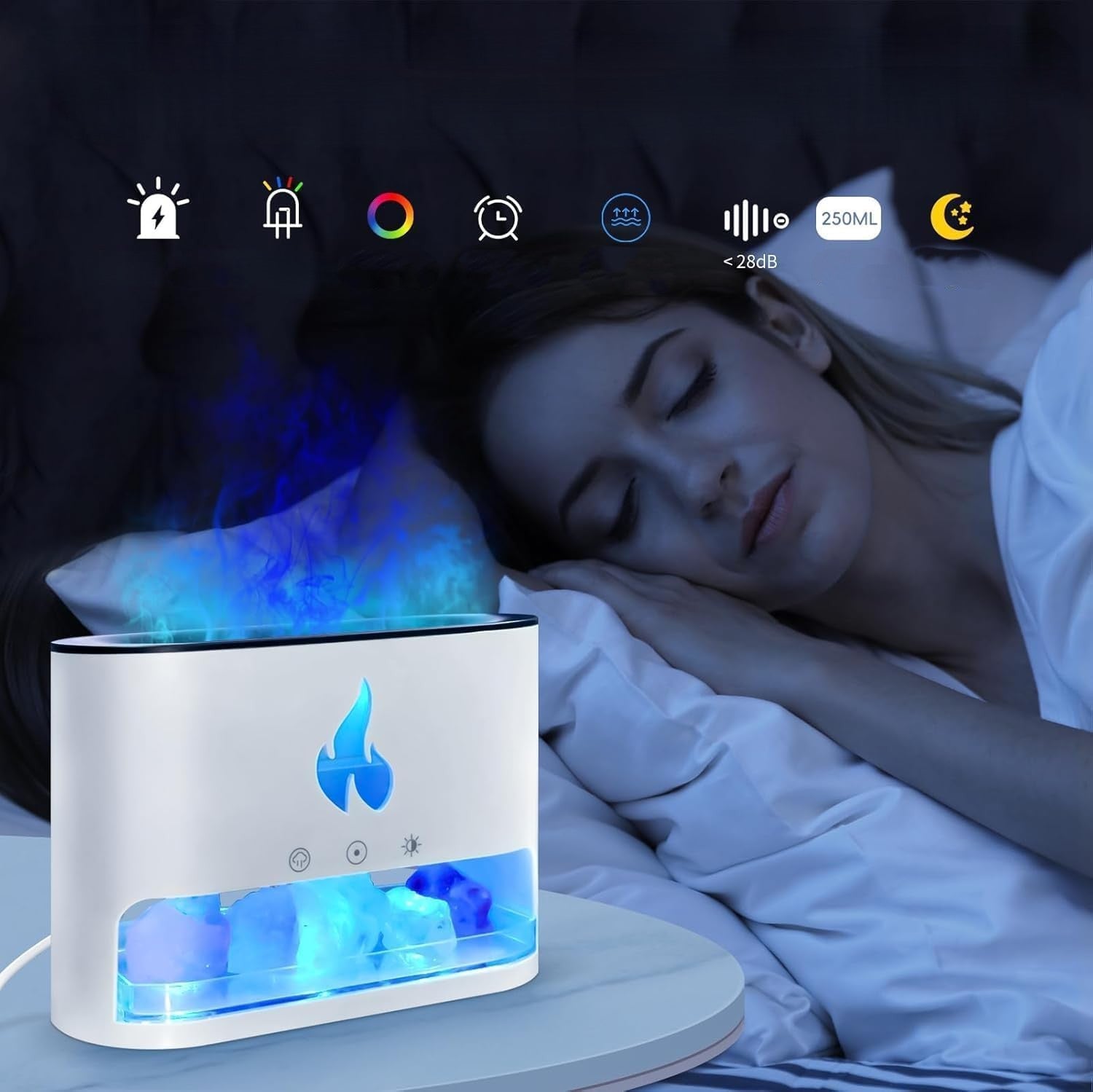 HUMIDIFIER AROMA DIFFUSER NIGHT LIGHT LED WHITE MONTESSA Maximum room size 20 m²
