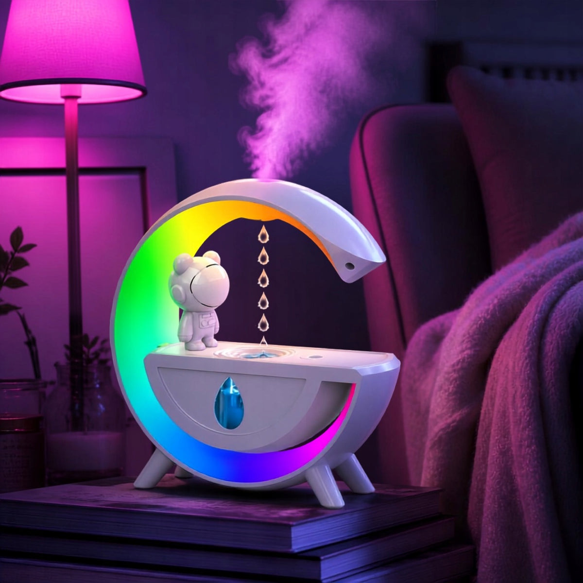 HUMIDIFIER ASTRONAUT SPEAKER LAMP 3IN1 LED MONTESSA BLUETOOTH Dominant color white