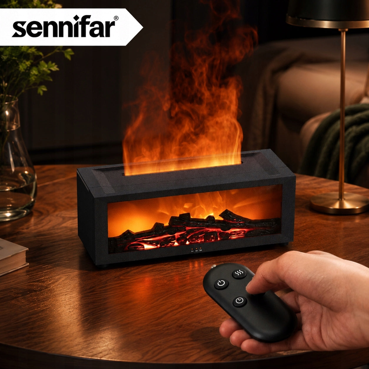 HUMIDIFIER DIFFUSER NIGHT LIGHT FIREPLACE LED FLAME EFFECT LARGE Type ultrasonic humidifier
