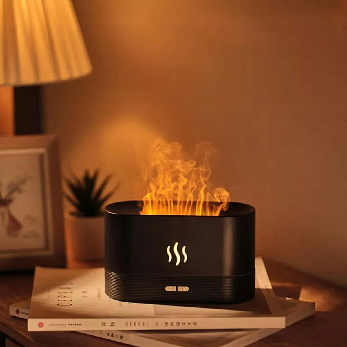 HUMIDIFIER DIFFUSER NIGHT LIGHT LED FLAME EFFECT FIREPLACE WHITE Dominant color multicolor