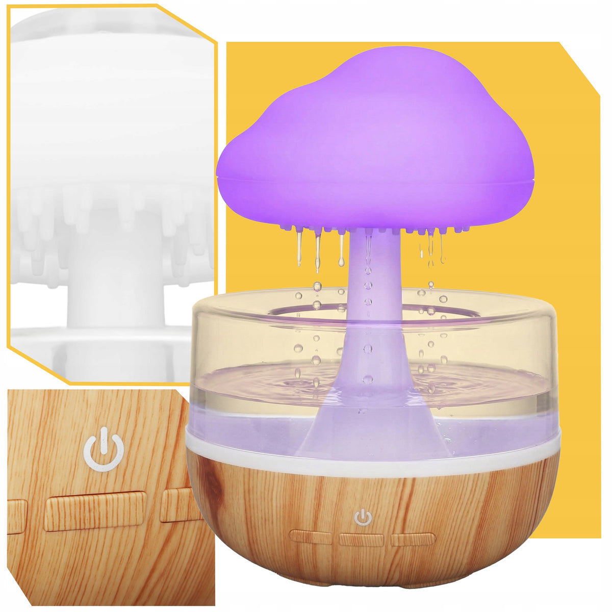 HUMIDIFIER DIFFUSER RAIN NIGHT LIGHT LED GIFT CLOUD MUSHROOM Manufacturer code NAWILŻACZ POWIETRZA DYFUZOR GRZYBEK