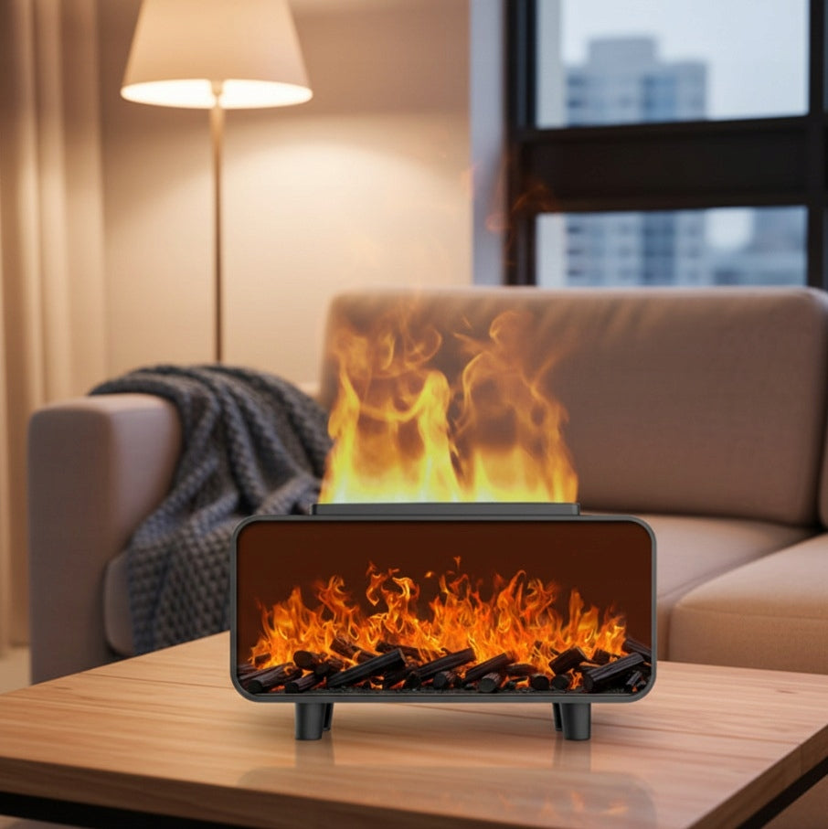 HUMIDIFIER FIREPLACE LED RGB AROMA DIFFUSER AROMATHERAPY OILS Packaging status original