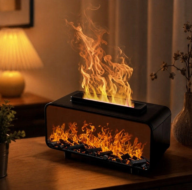HUMIDIFIER FIREPLACE LED RGB AROMA DIFFUSER AROMATHERAPY OILS Performance 30 ml/h