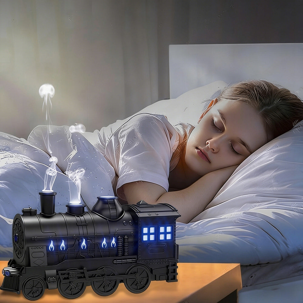 HUMIDIFIER LOCOMOTIVE 300ML AROMA DIFFUSER LED USB REMOTE CONTROL Medical device no