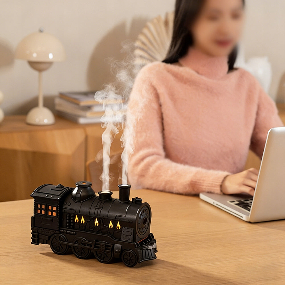 HUMIDIFIER LOCOMOTIVE 300ML AROMA DIFFUSER LED USB REMOTE CONTROL Packaging status original