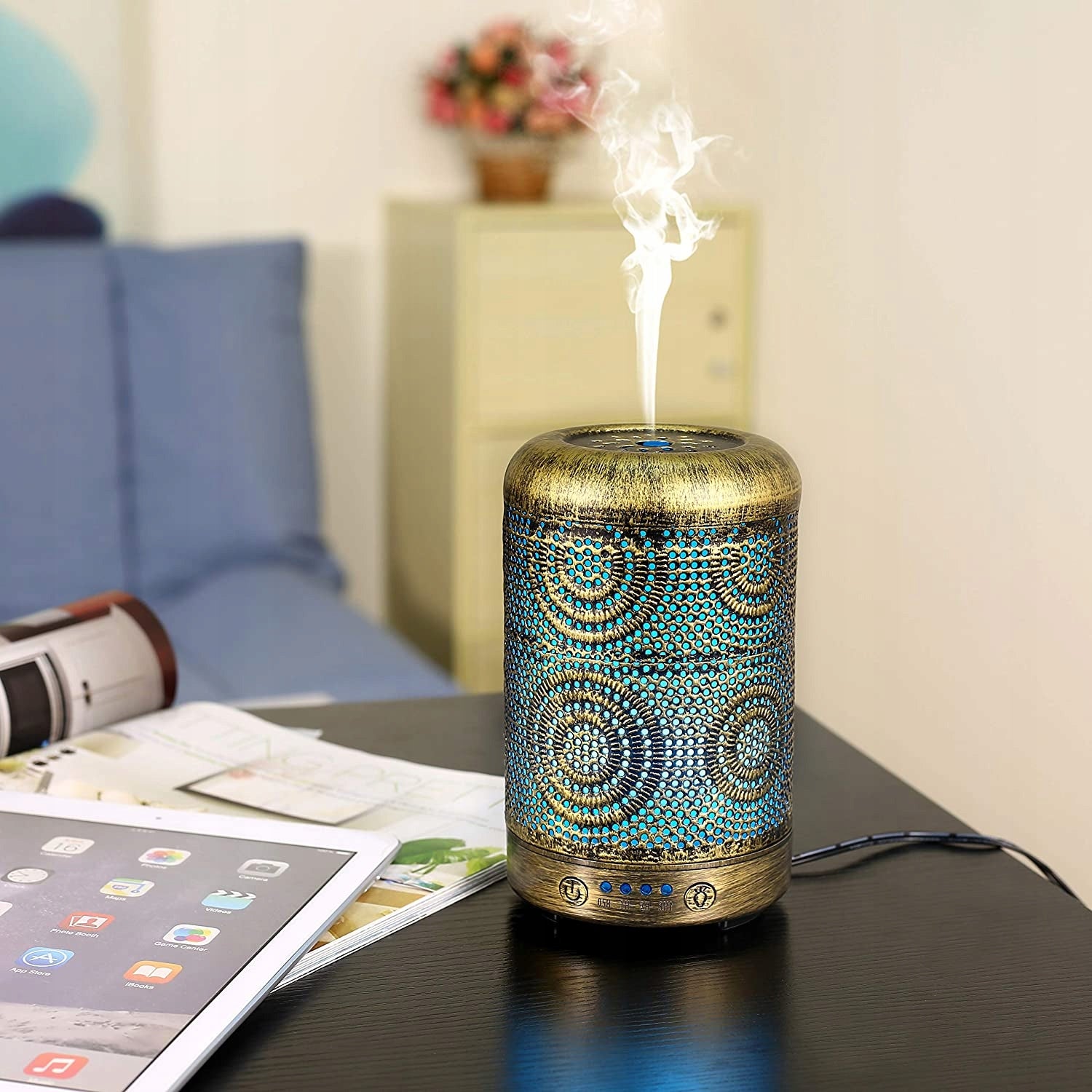 HUMIDIFIER NIGHT LIGHT AROMATHERAPY TIMER LED Dominant color yellow/gold