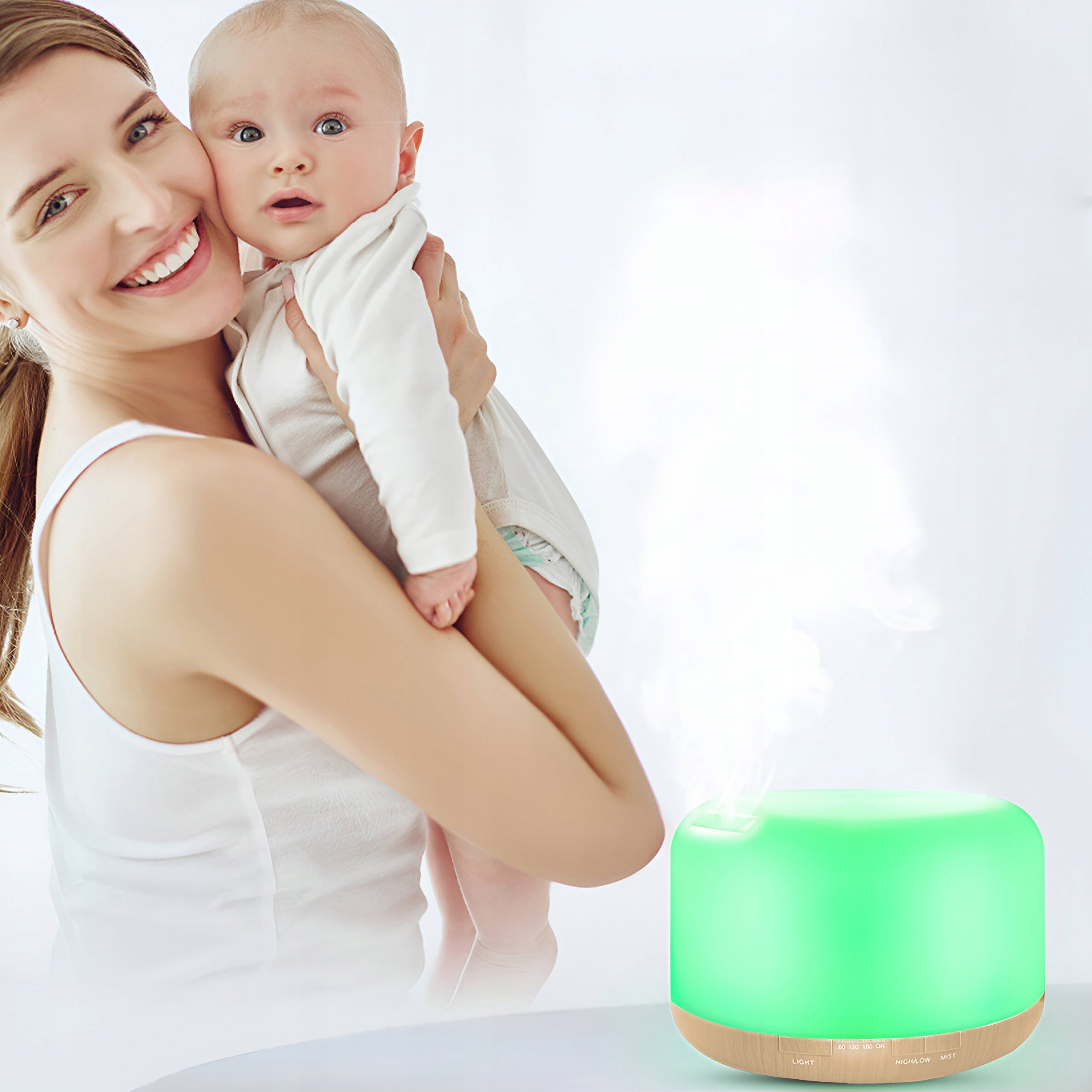 HUMIDIFIER NIGHT LIGHT SCENTED DIFFUSER AROMATHERAPY RGB + REMOTE CONTROL Dominant color multicolor