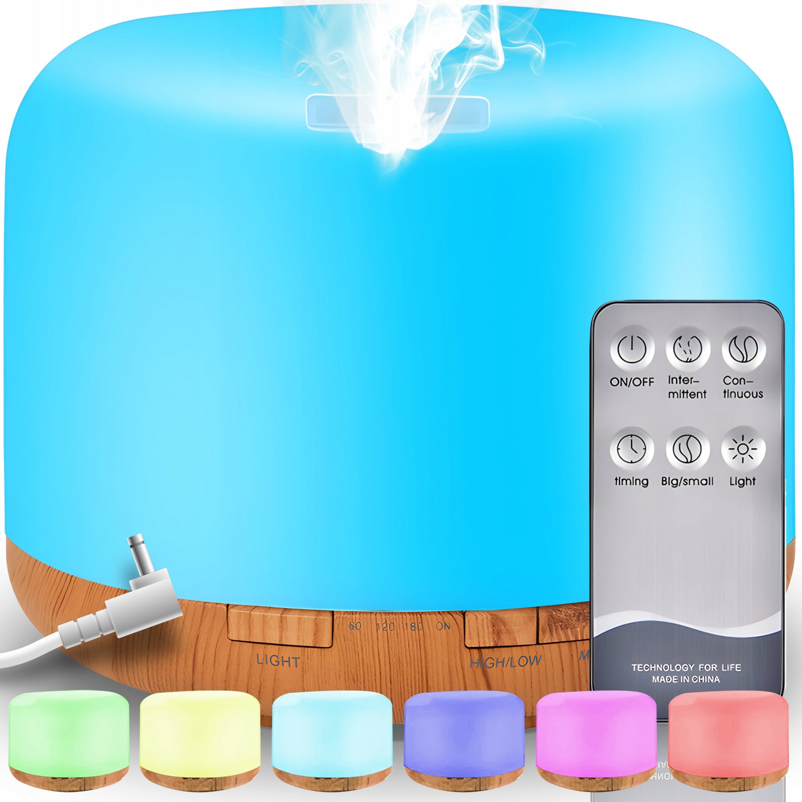 HUMIDIFIER NIGHT LIGHT SCENTED DIFFUSER AROMATHERAPY RGB + REMOTE CONTROL