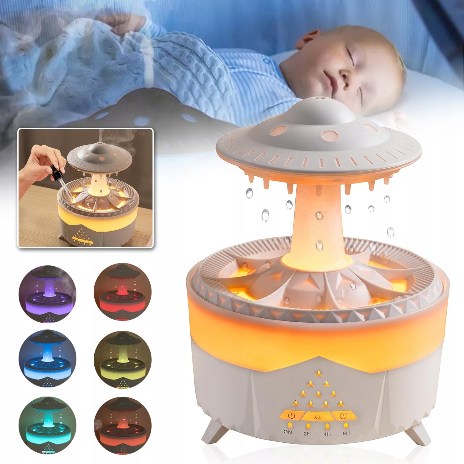 HUMIDIFIER, OIL DIFFUSER, ESSENTIAL FRAGRANCE DIFFUSER Packaging status original
