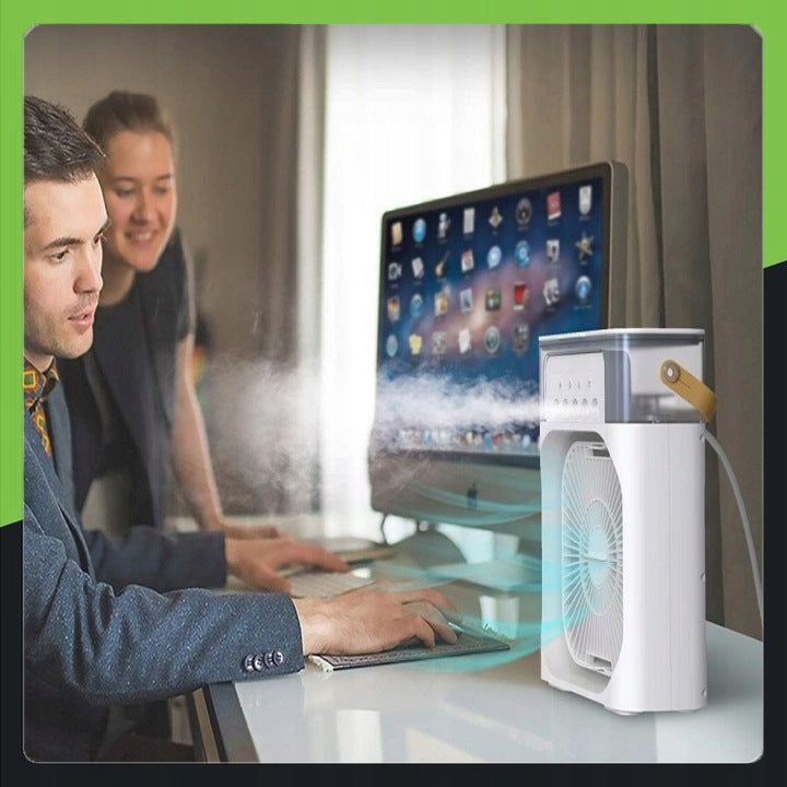 HUMIDIFIER PORTABLE AIR CONDITIONER 3in1 FAN USB WATER WINDMILL LED Functions air humidification oscillation tilt angle adjustment