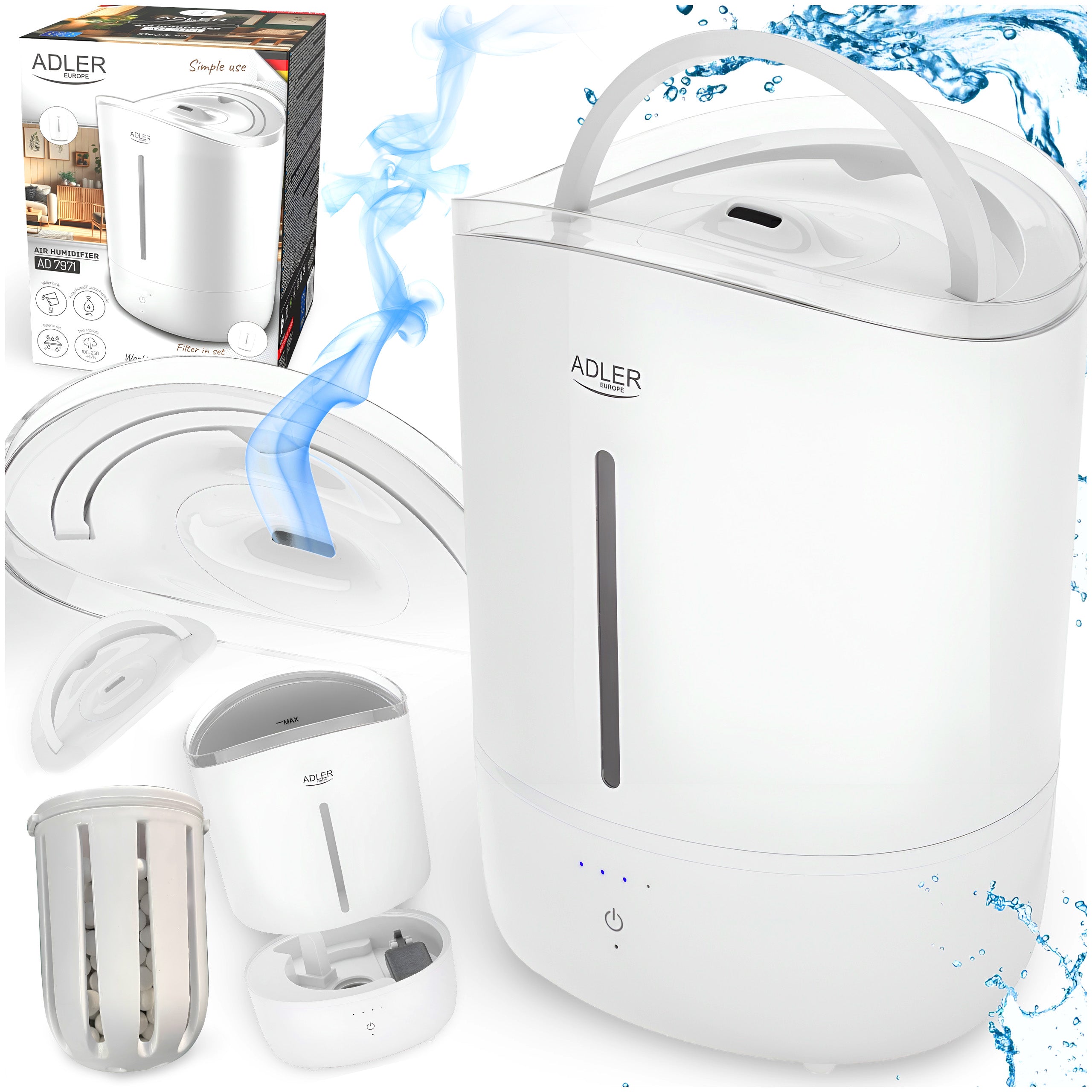 HUMIDIFIER ULTRASONIC IONIZER 5L WITH TOUCH PANEL