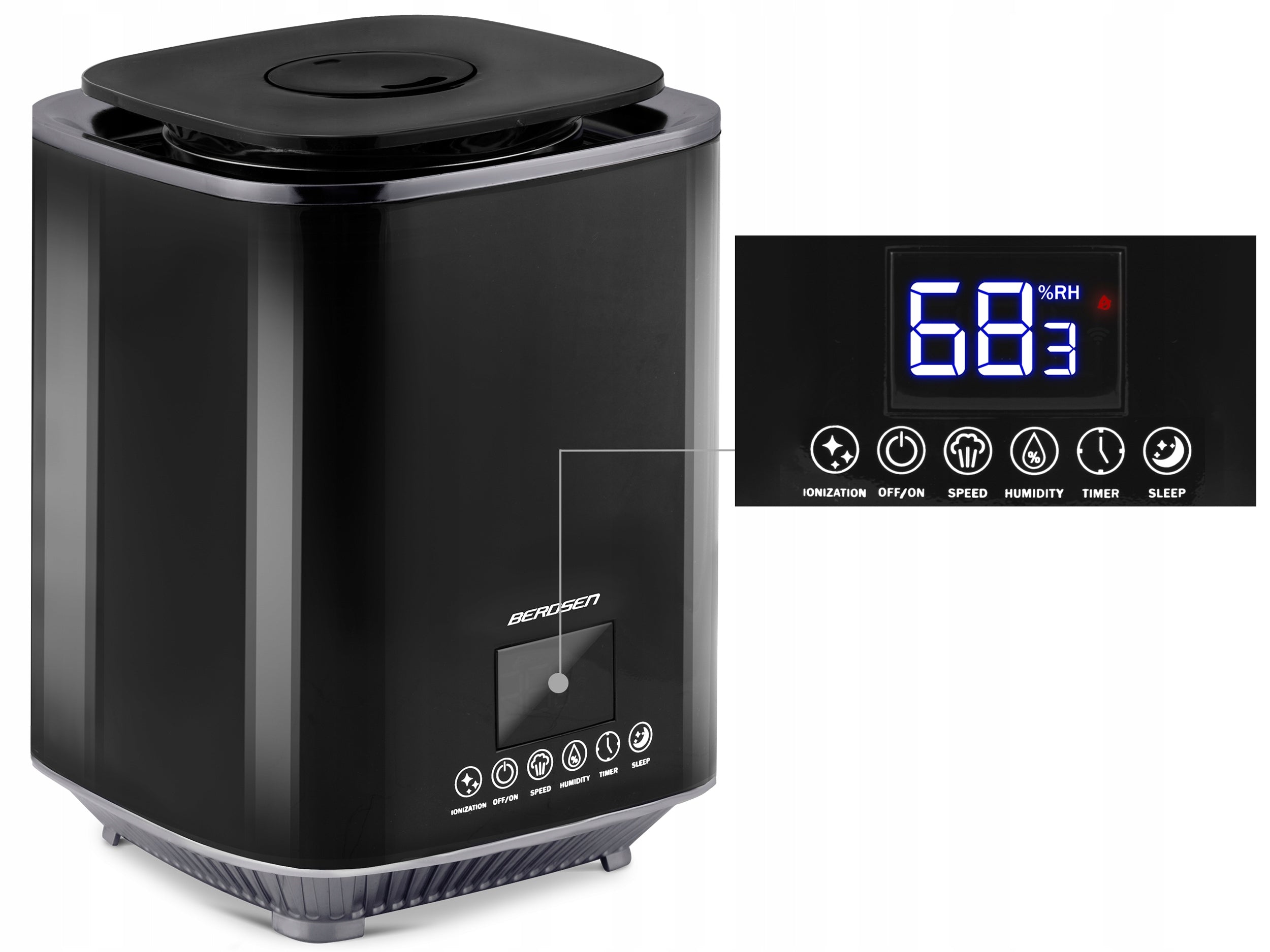 HUMIDIFIER ULTRASONIC IONIZER AROMATHERAPY PILOT Dominant color black