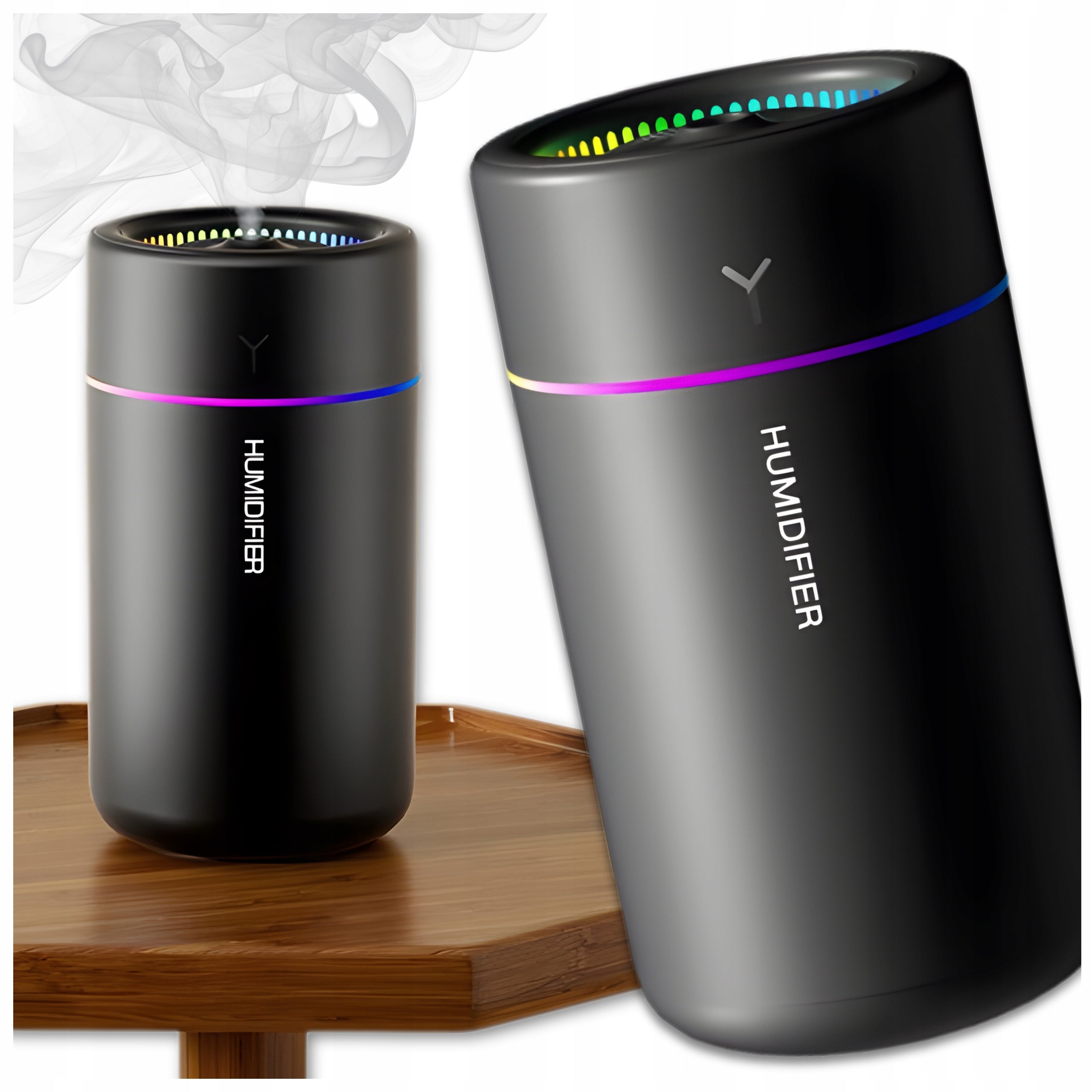 HUMIDIFIER USB FOR CAR AROMATHERAPY LED RGB 300 ML BLACK QUIET