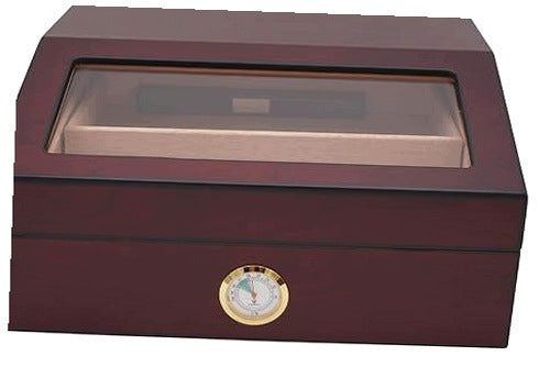 HUMIDOR SITE HEINRICH WOODEN WITH WINDOW HYGROMETER HUMIDIFIER