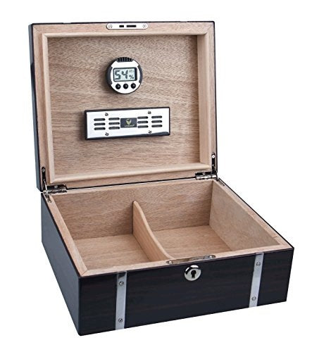 HUMIDOR WOODEN CIGAR CEDRO DIGITAL HYGROMETER HUMIDIFIER 50 for home Manufacturer code Bez marki