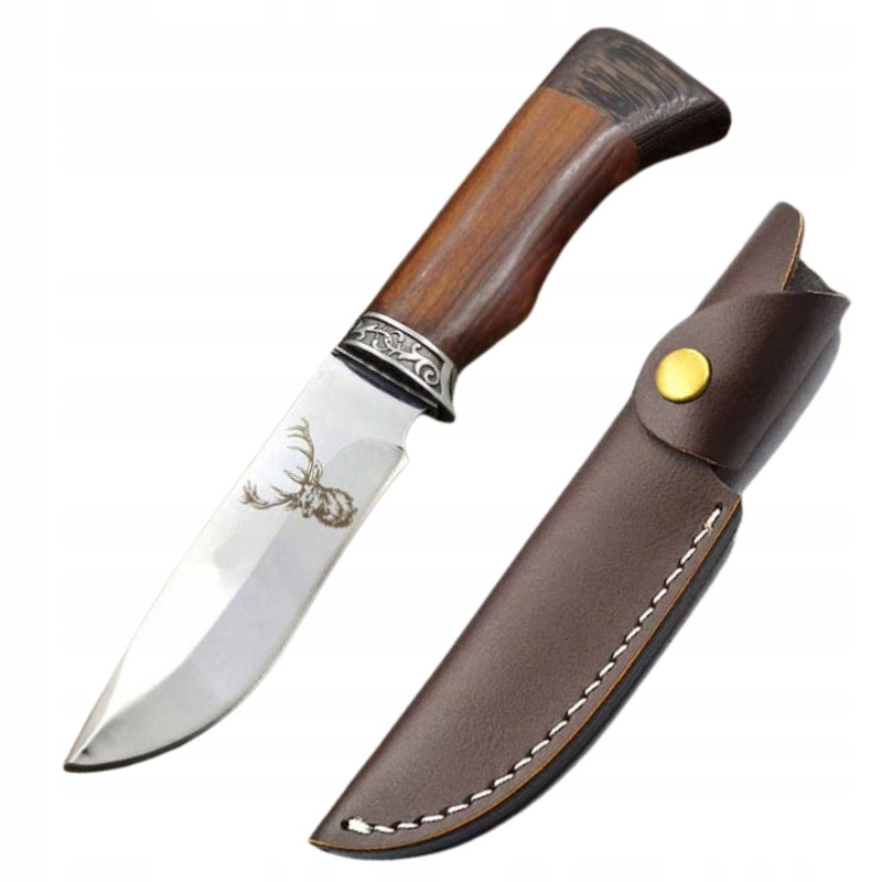 HUNTING KNIFE 23CM SCOUT MILITARY FINKA B-SQUL WITH ENGRAVING