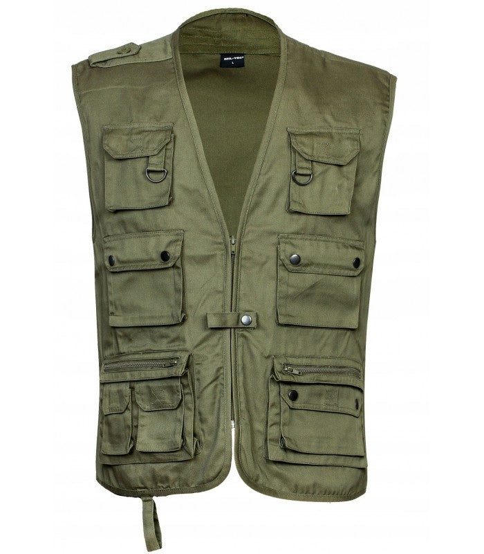 HUNTING Vest with Fishing Pockets OLIVE olive r. 4XL