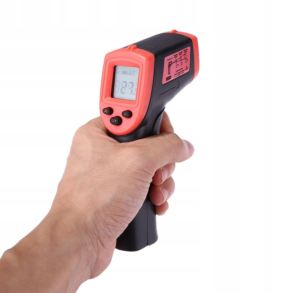 HW600 Temperature Gun Pyrometer Handheld Backlight Infrared Thermometer Red Medical device no