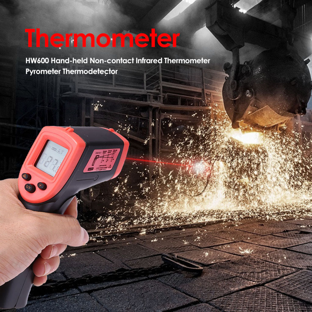 HW600 Temperature Gun Pyrometer Handheld Backlight Infrared Thermometer Red Medical device type medical device or in-vitro diagnostic medical device