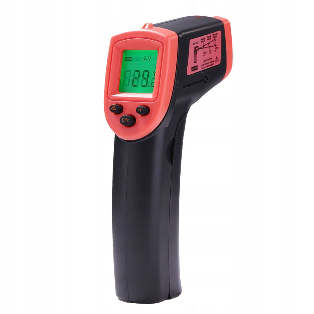 HW600 Temperature Gun Pyrometer Handheld Backlight Infrared Thermometer Red