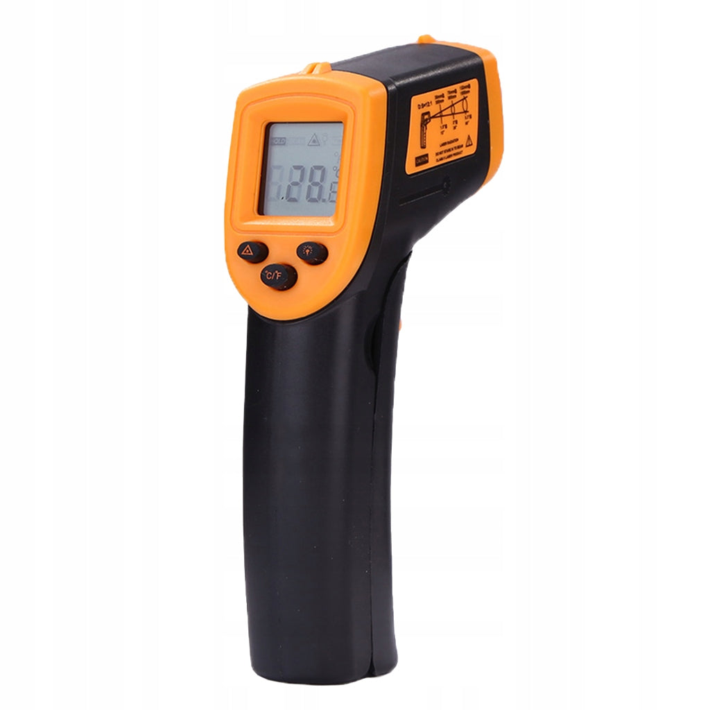 HW600 Temperature Gun Pyrometer Handheld Backlight Infrared Yellow