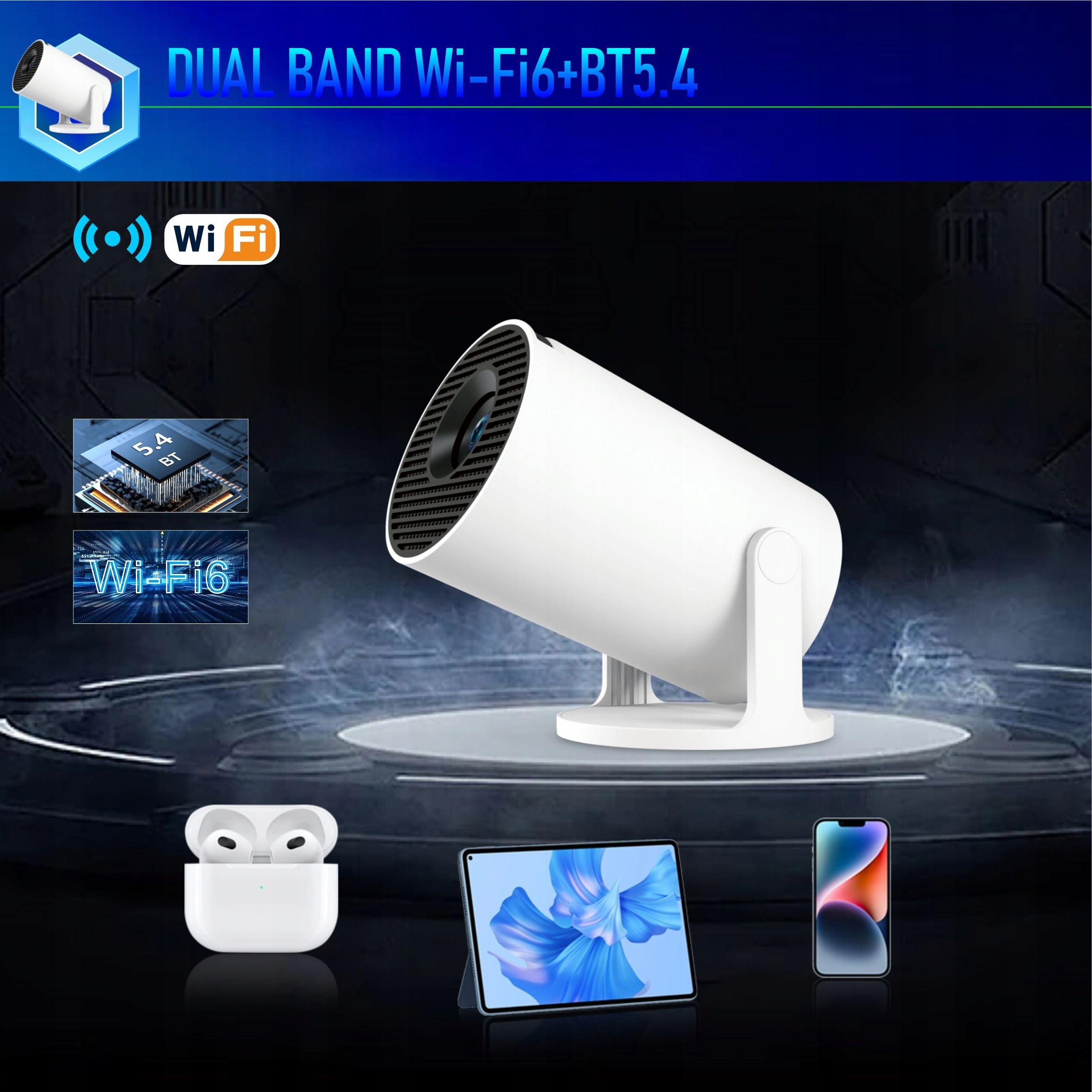 HY300 PRO+ Portable LED Projector, Full HD Smart TV 4K WiFi Android Manufacturer code HY300 PRO+ 2