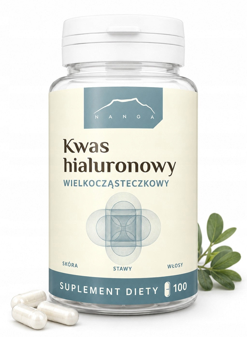 HYALURONIC ACID 2X100 KAPS 200MG HMW STRONG SKIN NANGA Packaging status original