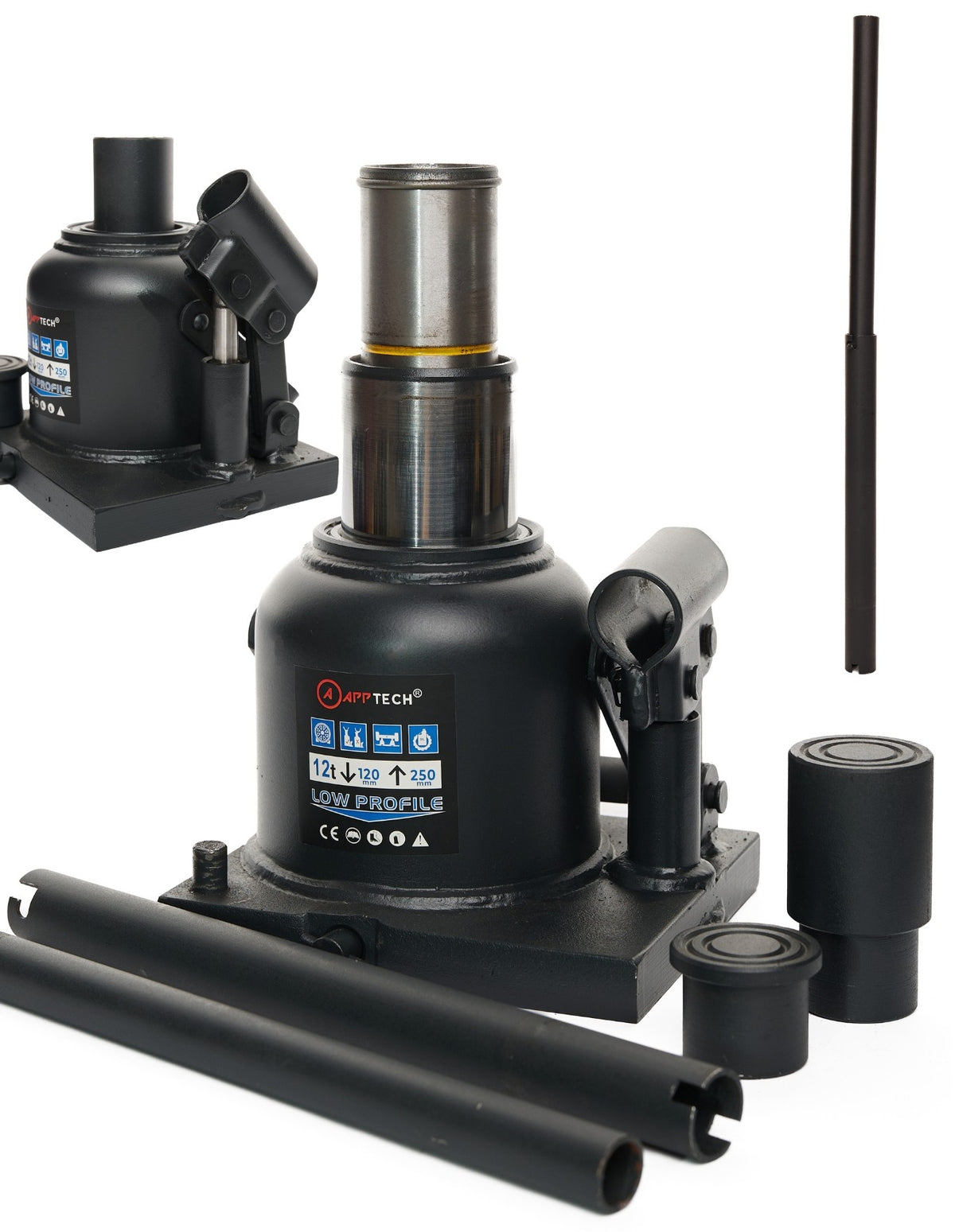 HYDRAULIC BOLLARD JACK TWO-STAGE JACK 12T 12 TONS LOW TIR