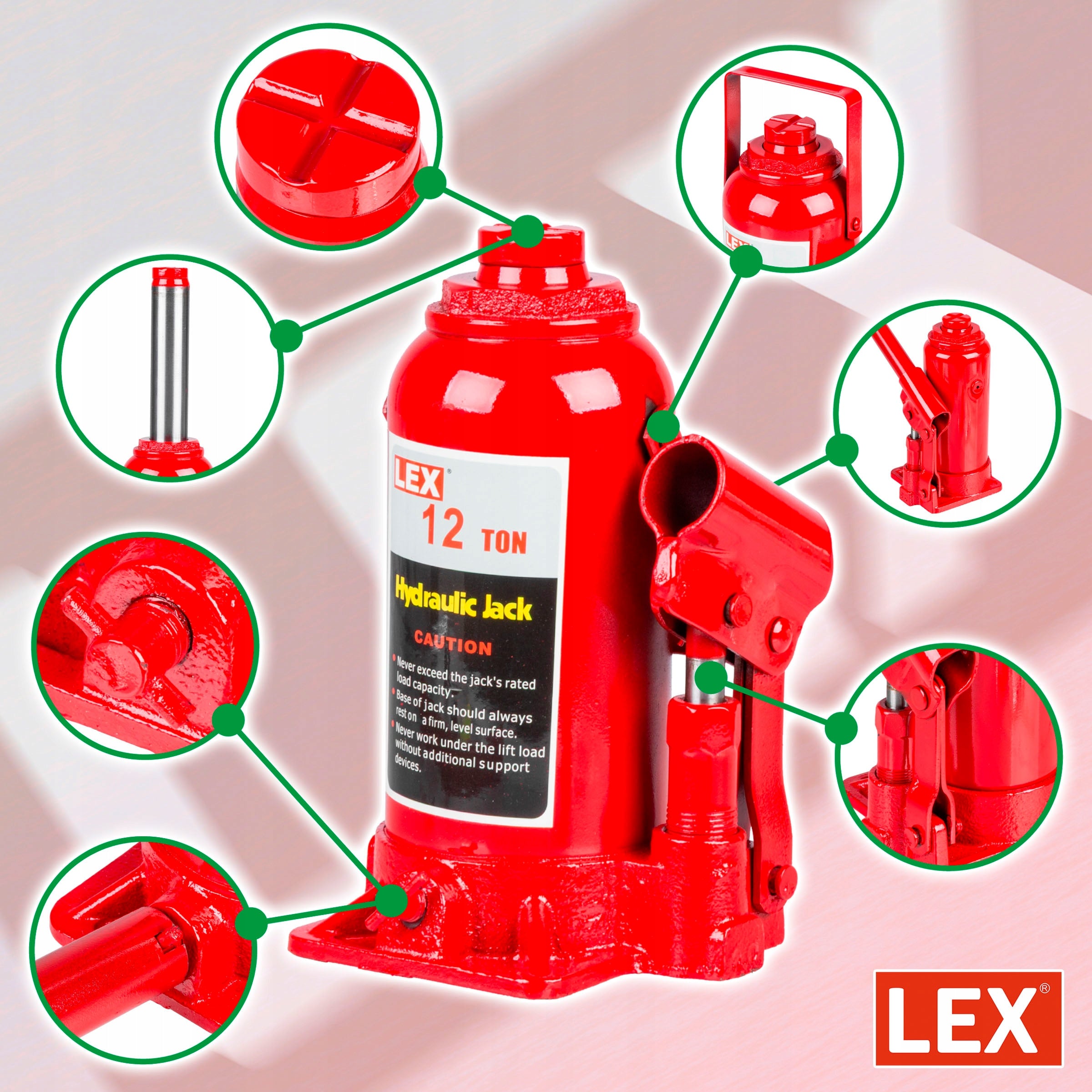 HYDRAULIC BOLLARD LIFT 12 TON CAR BOTTLE JACK 12T Brand Lex