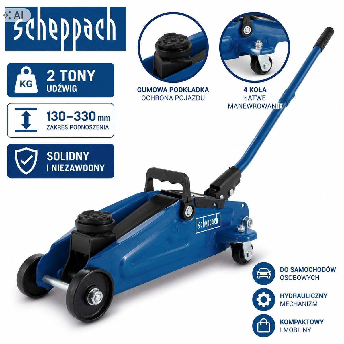 HYDRAULIC CAR LIFT LEVER FROG SCHEPPACH 2 TONS 130-330mm Brand Scheppach