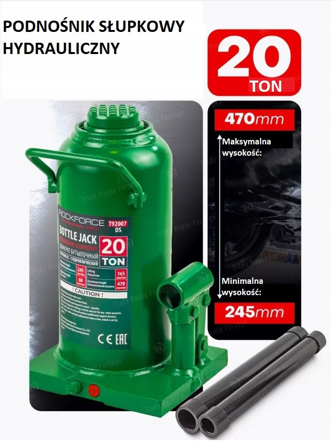 HYDRAULIC CAR POST LIFT 20T 245-470 mm Brand Rockforce
