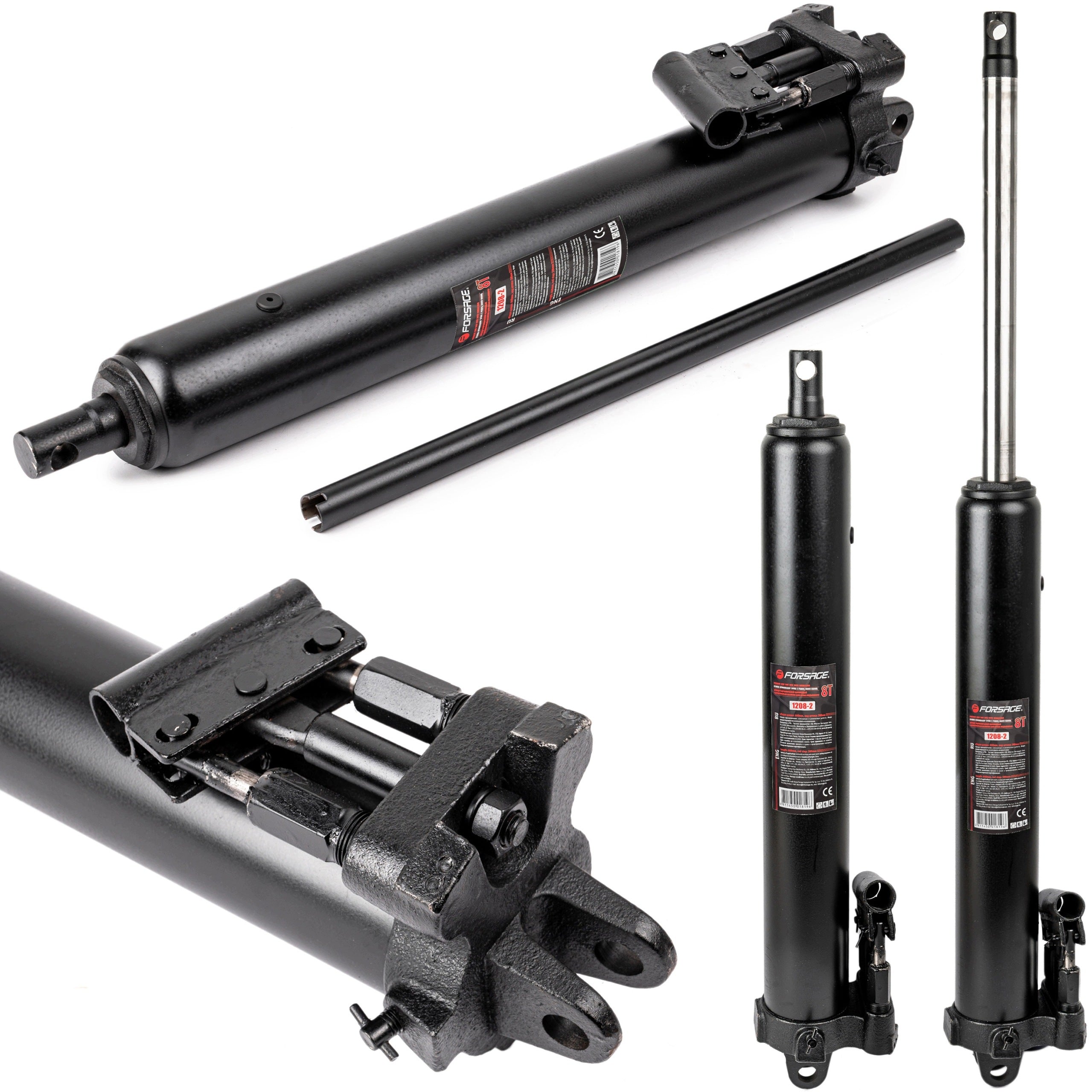 HYDRAULIC CYLINDER FOR CRANE DOUBLE PISTON LIFT LONG 1160MM 8 TONS