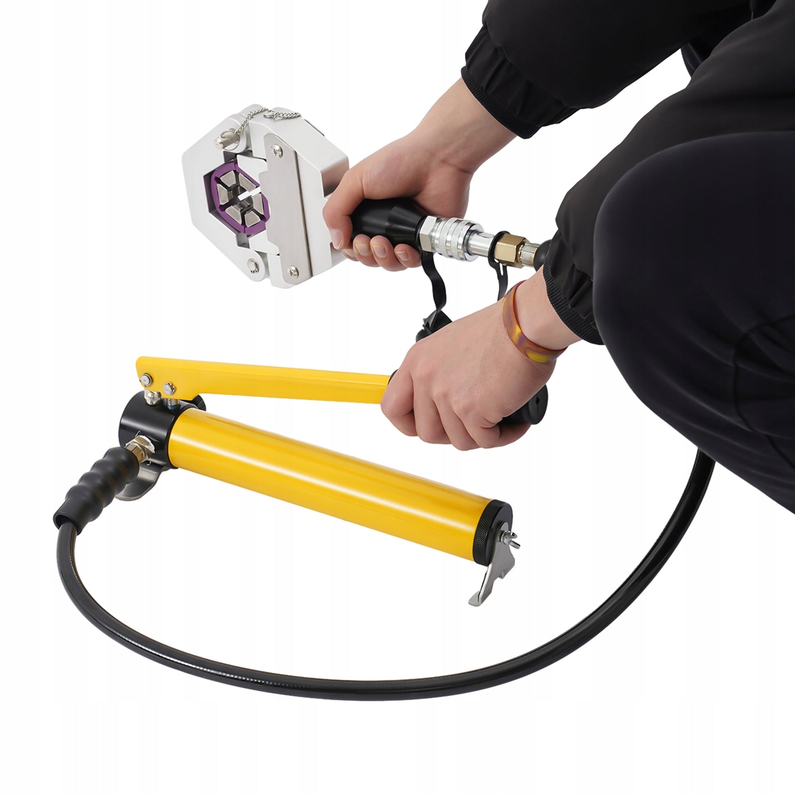 HYDRAULIC HOSE CRIMPER KIT CARS AIR CONDITIONING REPAIR KIT 4T WITH 7 DIES