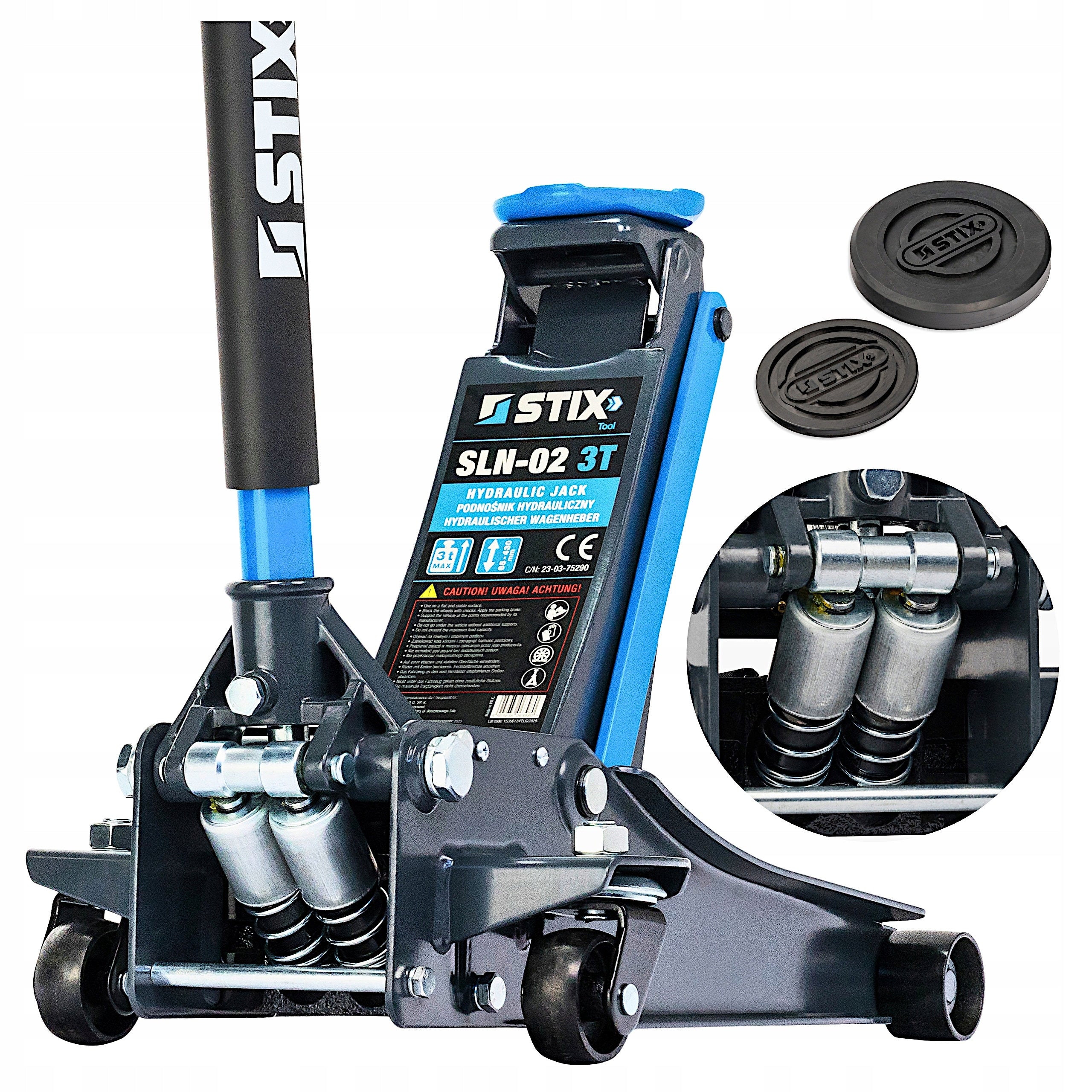 HYDRAULIC LIFT CAR FROG 3 TONS POINT JACK RUBBER STIX