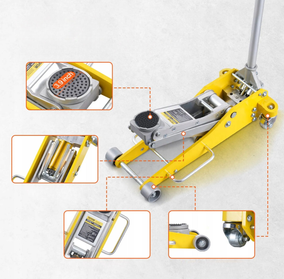 HYDRAULIC LIFT FROG 3 T Low Profile Aluminum 93 to 465 mm Manufacturer code LWDI00A-03-00