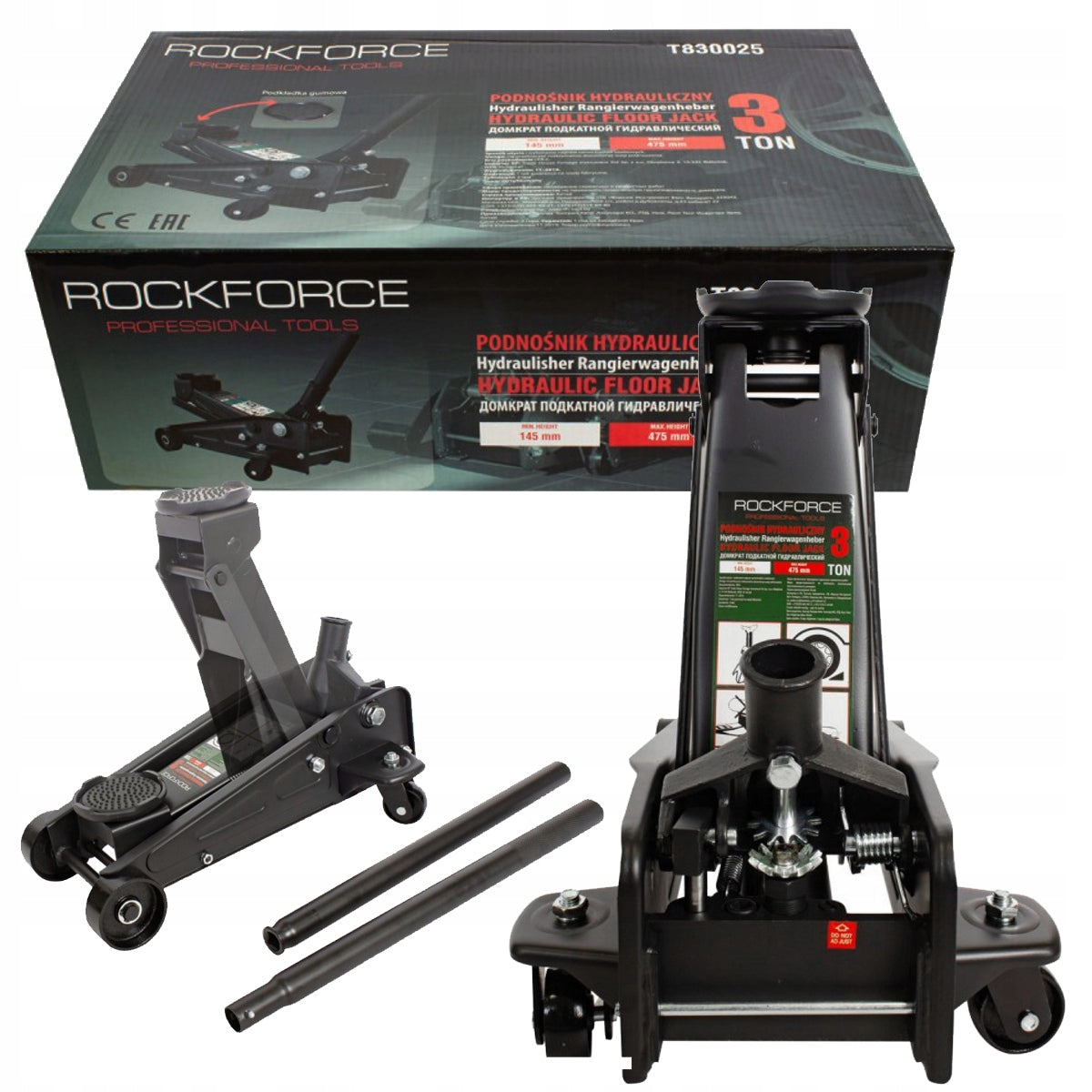 HYDRAULIC LIFT FROG 3T JACK WITH RUBBER