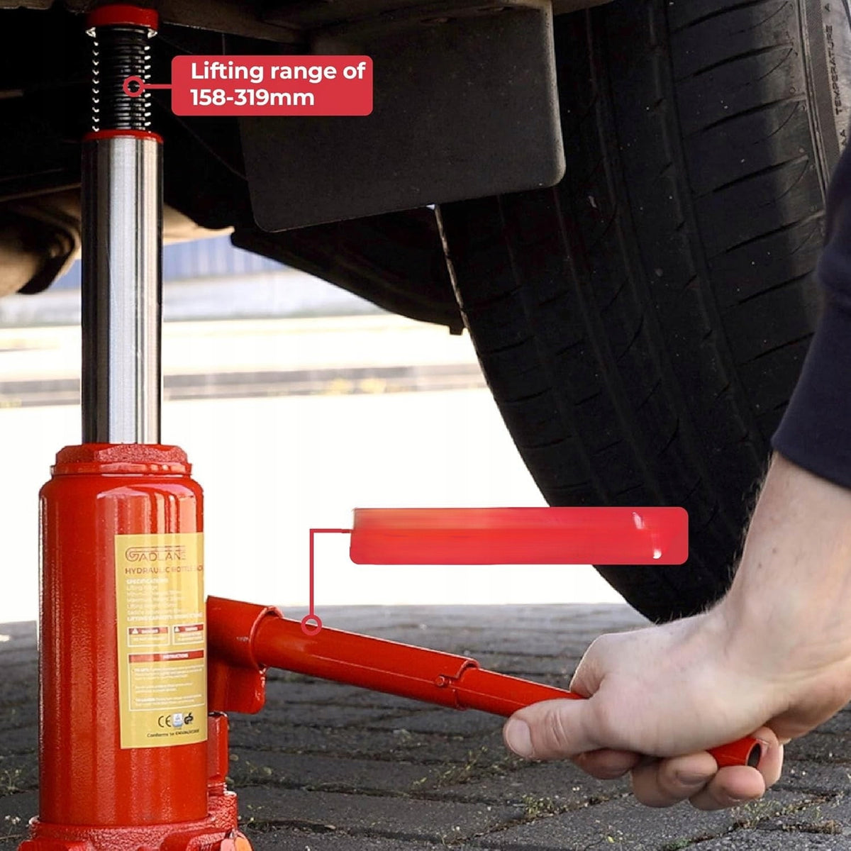 HYDRAULIC LIFT PORTABLE BOTTLE 2 TONS STABLE QUICK INSTALLATION Brand no brand