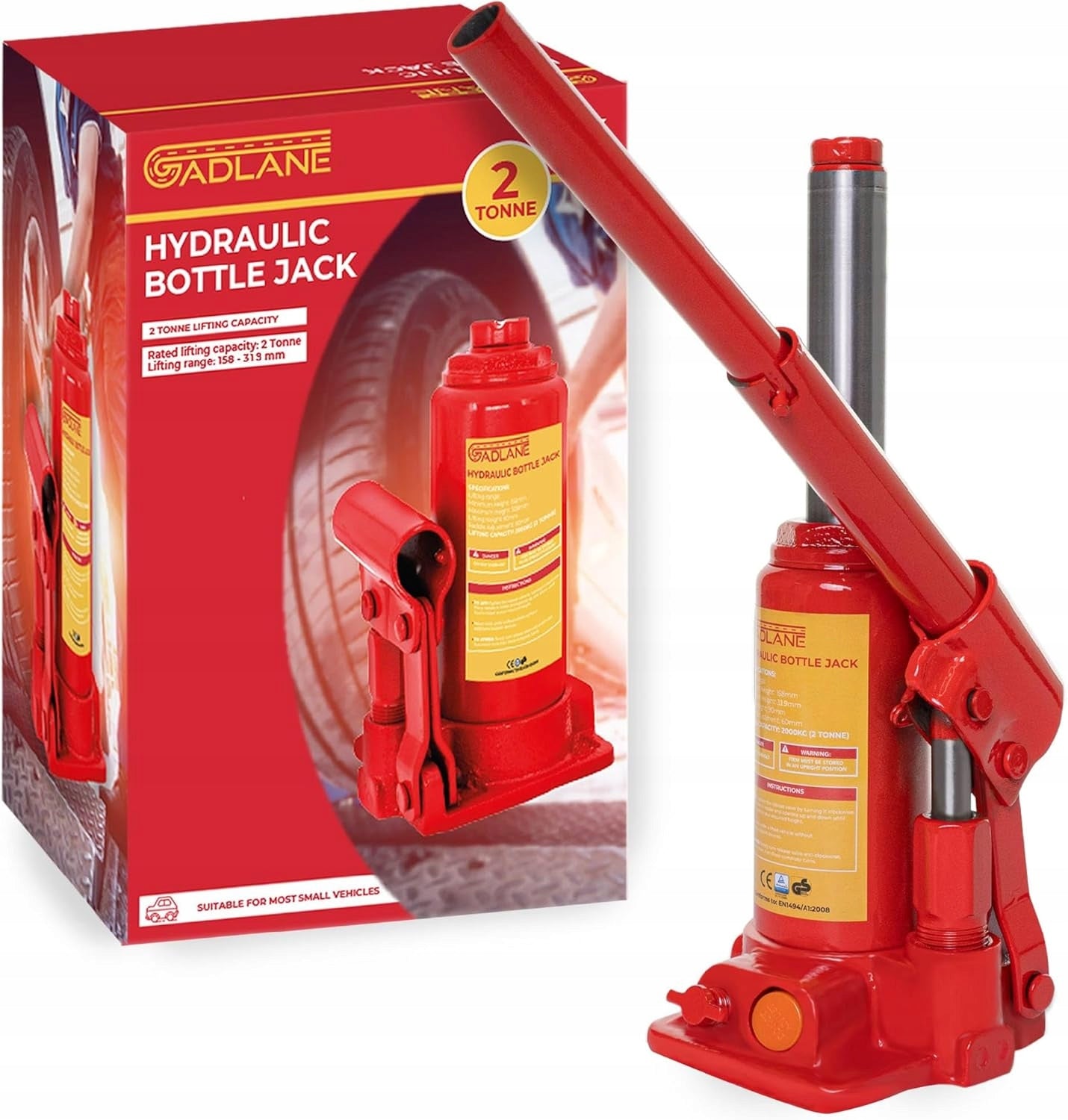 HYDRAULIC LIFT PORTABLE BOTTLE 2 TONS STABLE QUICK INSTALLATION