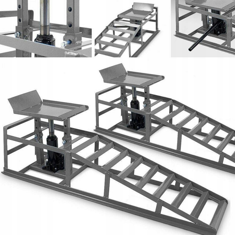 HYDRAULIC RAMP 1X CAR LIFT DRIVEWAY SET 4T