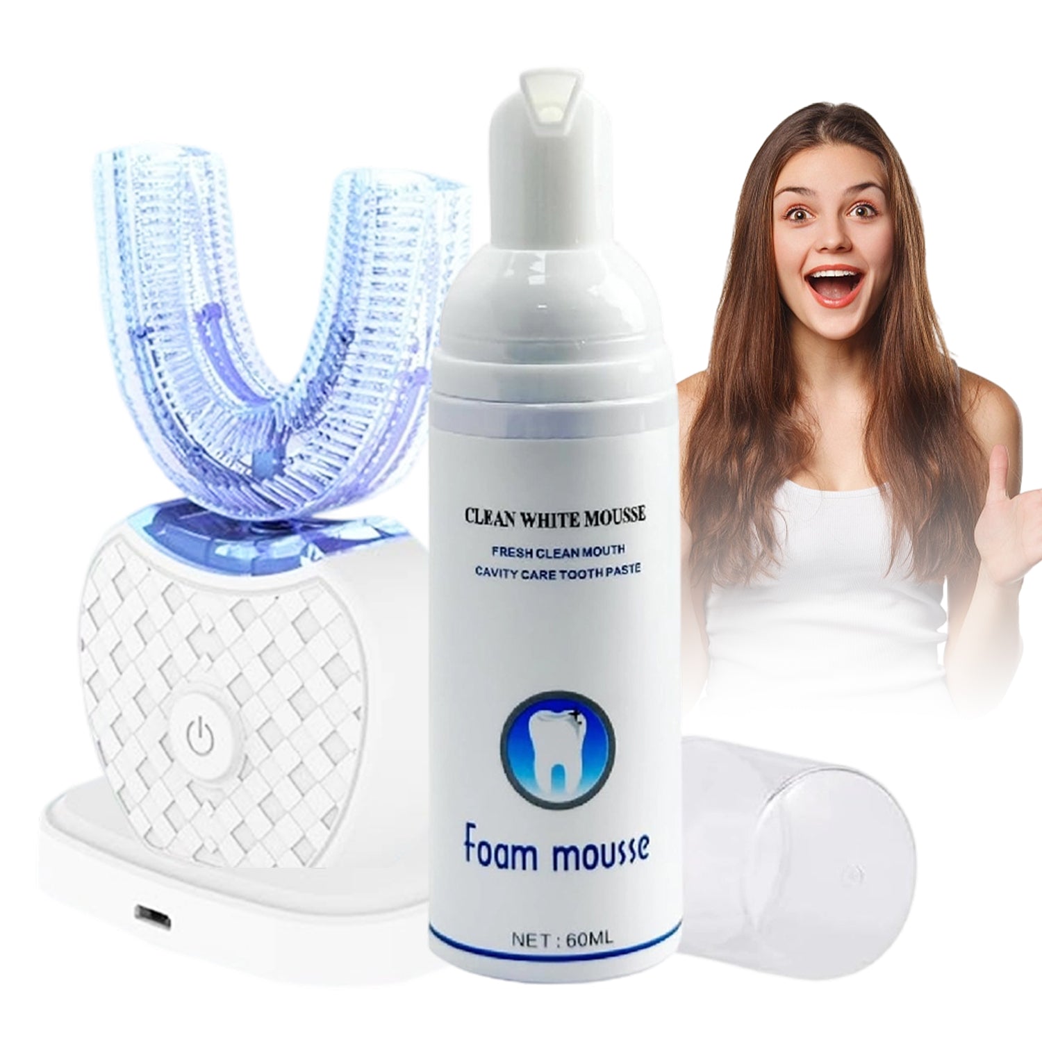 HYDROGEN ELECTRIC TOOTHBRUSH WITH 4 MODES FOR WHITE TEETH