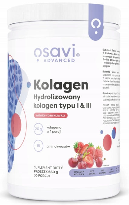 HYDROLYZED COLLAGEN TYPE I AND III CHERRY STRAWBERRY 660G OSAVI Packaging status original