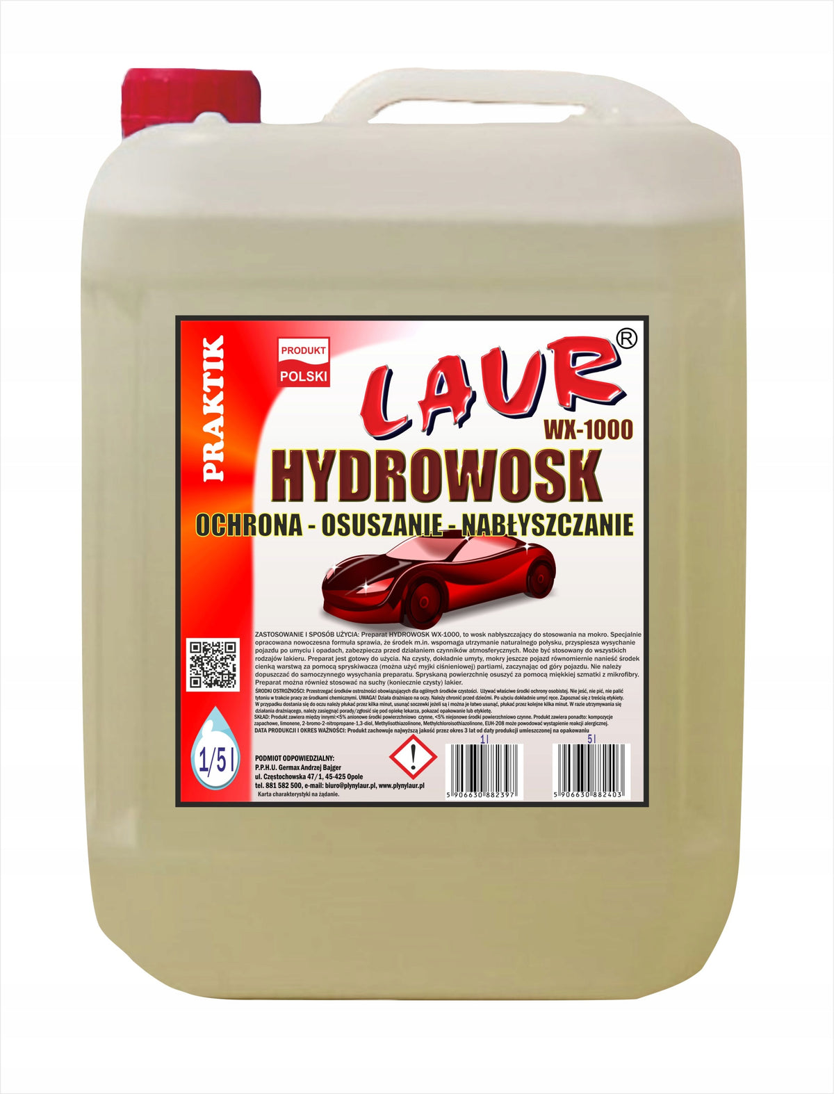 HYDROWAX WITH DEHUMIDIFIER CAR WET WAX (OP.5l) WX-1000 Packaging status original