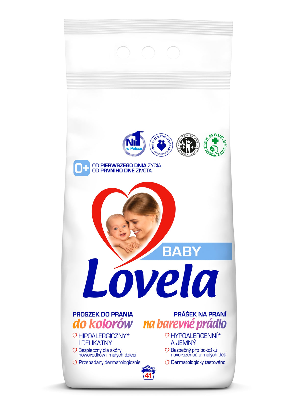 HYPOALLERGENIC WASHING POWDER FOR BABIES 0+ LOVELA BABY COLOR 4,1KG Packaging status original