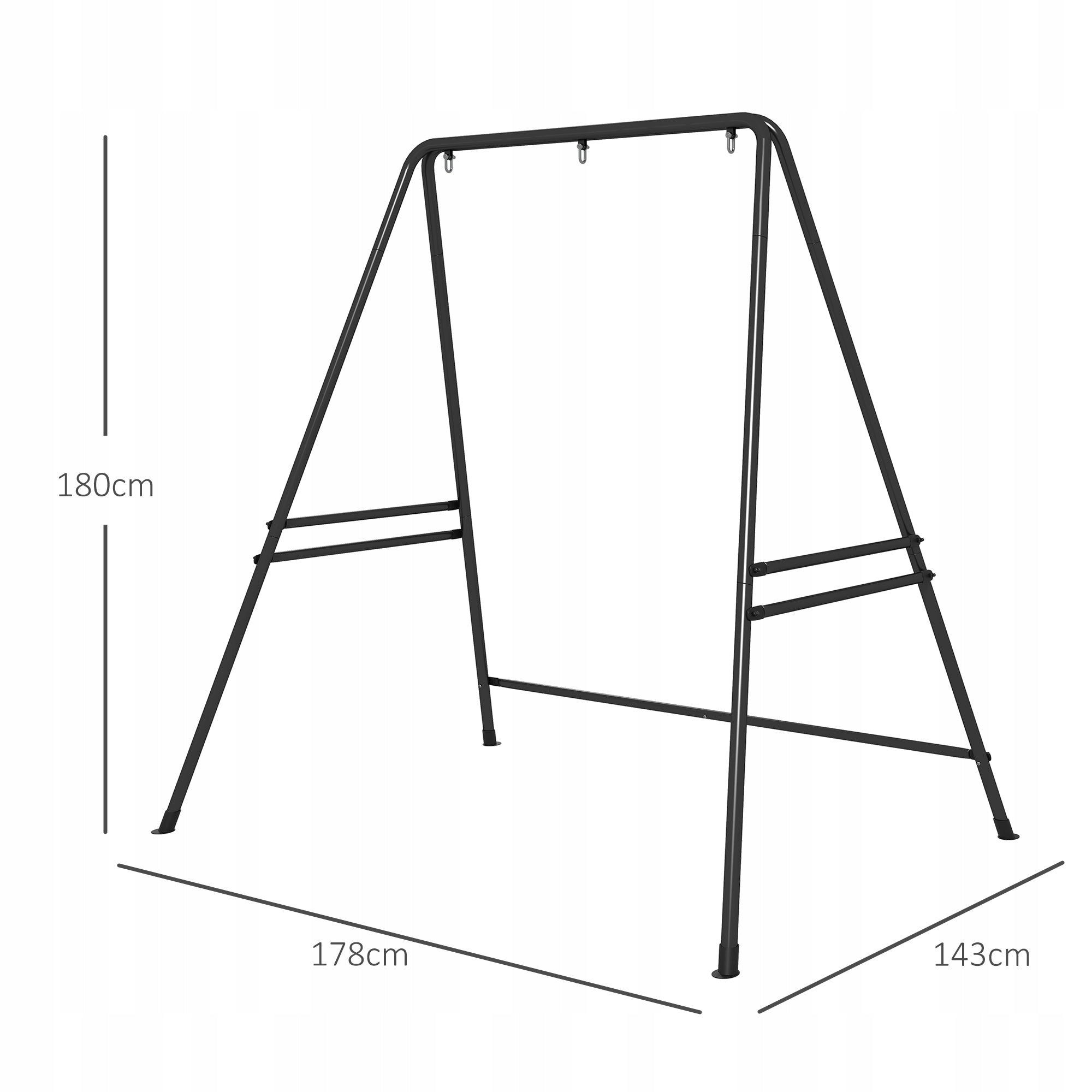 Hängemattengestell for adults with metal frame 150 kg, black Manufacturer code G071523863