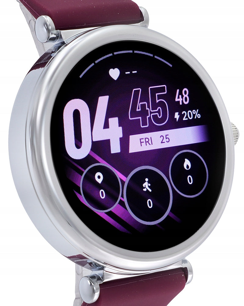 Hagen SMARTWATCH HB40-SILVER BURGUNDY AND NAVY BLUE SILICONE STEEL BRACELET Manufacturer code HB40