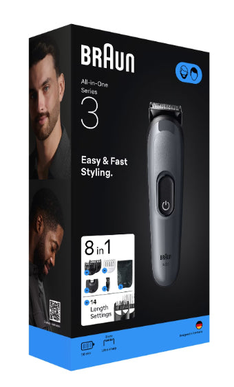 Hair Beard Trimmer 8in1 50 Min Braun AIO3540 Manufacturer code 7500435245180