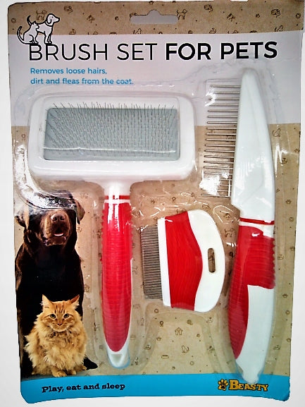 Hair Care Set 3pcs Animal Dog Cat Brush BEASTY